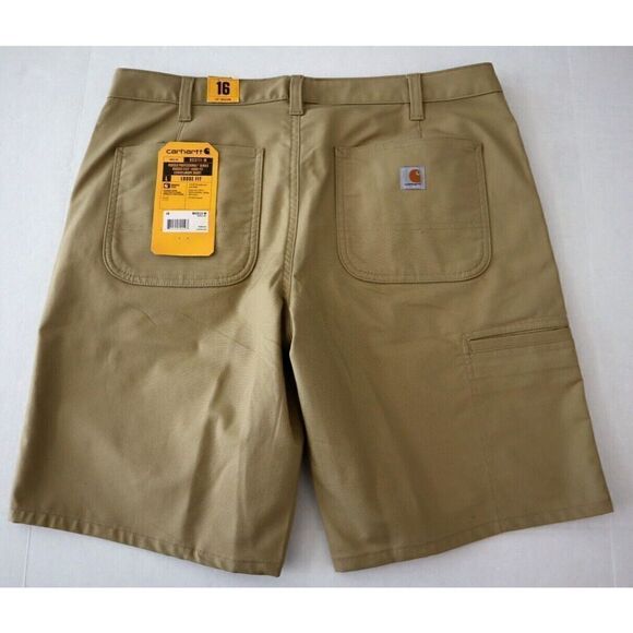 Carhartt BS3111-W Women's Sz 16 Beige Rugged Flex Loose Fit Canvas Work Shorts - Picture 2 of 9